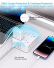 Surge Protector Power Bar - 8 Outlets 4 USB Charging Ports(2 USB C), Power Strip with 5Ft Braided Extension Cord, Flat Plug, Wall Mount Desk USB C Charging Station for Home Office College Essentials 🍁 All In One Marketplace Canada