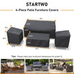 STARTWO Outdoor Waterproof Patio Furniture Covers 4-Piece Set for Chairs 32in, Loveseat 56in, Coffee Table 45in, Heavy Duty 600D, Black 🍁 All In One Marketplace Canada