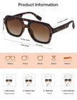 SOJOS Retro Thick Polarized Aviator Sunglasses for Women Men, Large Trendy Bold Square Pilot Shades SJ2385, Brown Tortoise/Brown 🍁 All In One Marketplace Canada
