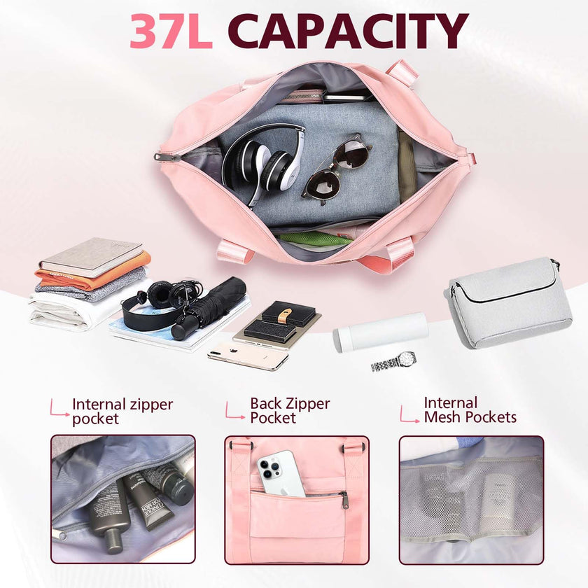 EASYFUN Travel Duffle Bag, Waterproof Weekender Carry On Tote Bags for Women, Men, Hospital Bag, Overnight Bag Luggage with Trolley Sleeve 🍁 All In One Marketplace Canada
