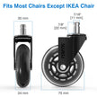 Office Chair Caster Wheels Replacement Rubber Chair Casters (Set of 5), 3 Inch Heavy-Duty Office Chair casters for Hardwood Floors Carpet and Tile Floors Universal fit 🍁 All In One Marketplace Canada