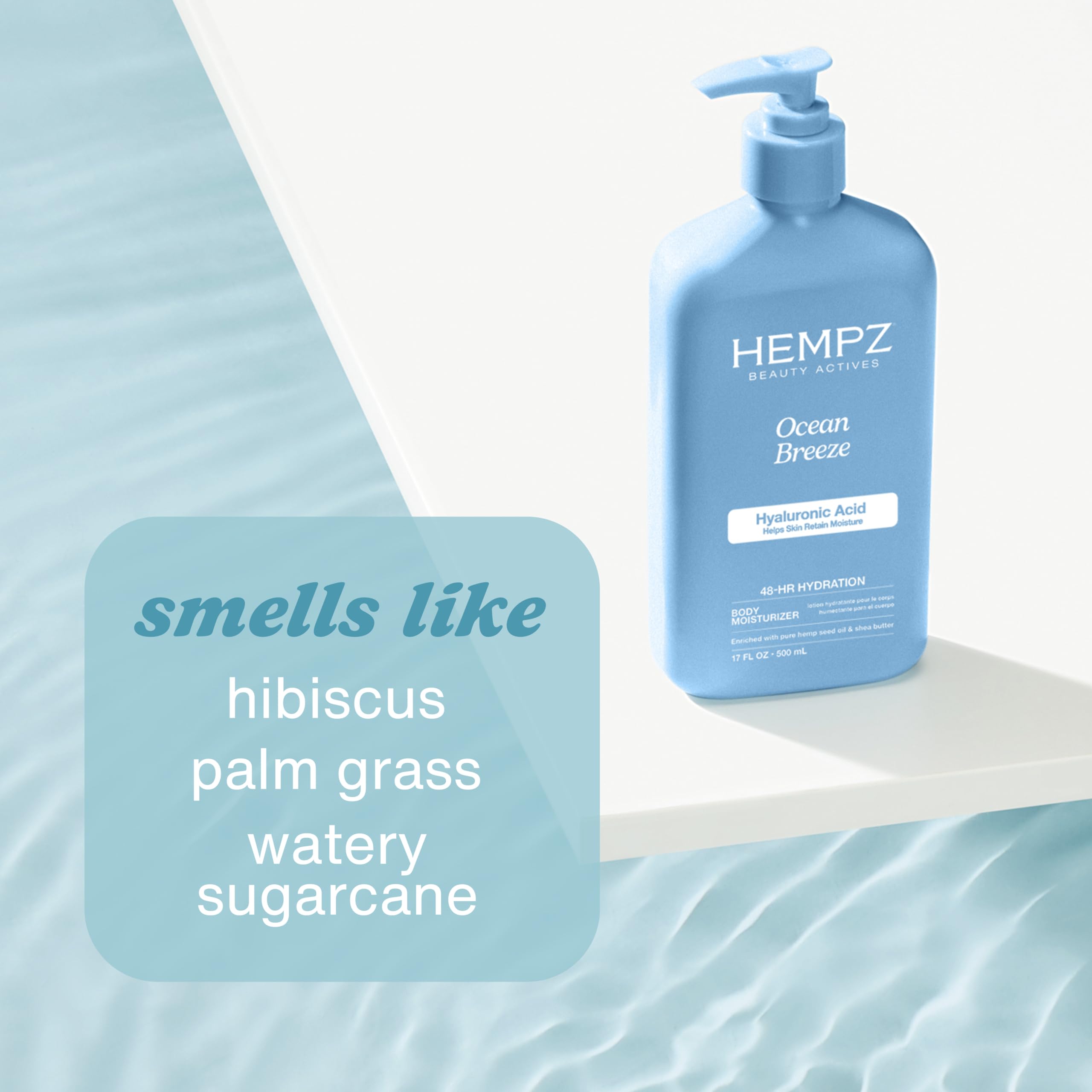HEMPZ Body Lotion - Ocean Breeze Limited Edition Daily Moisturizing Cream, Shea Butter, Aloe, Body Moisturizer - Skin Care Products, Hemp Seed Oil - 17 Fl Oz 🍁 All In One Marketplace Canada
