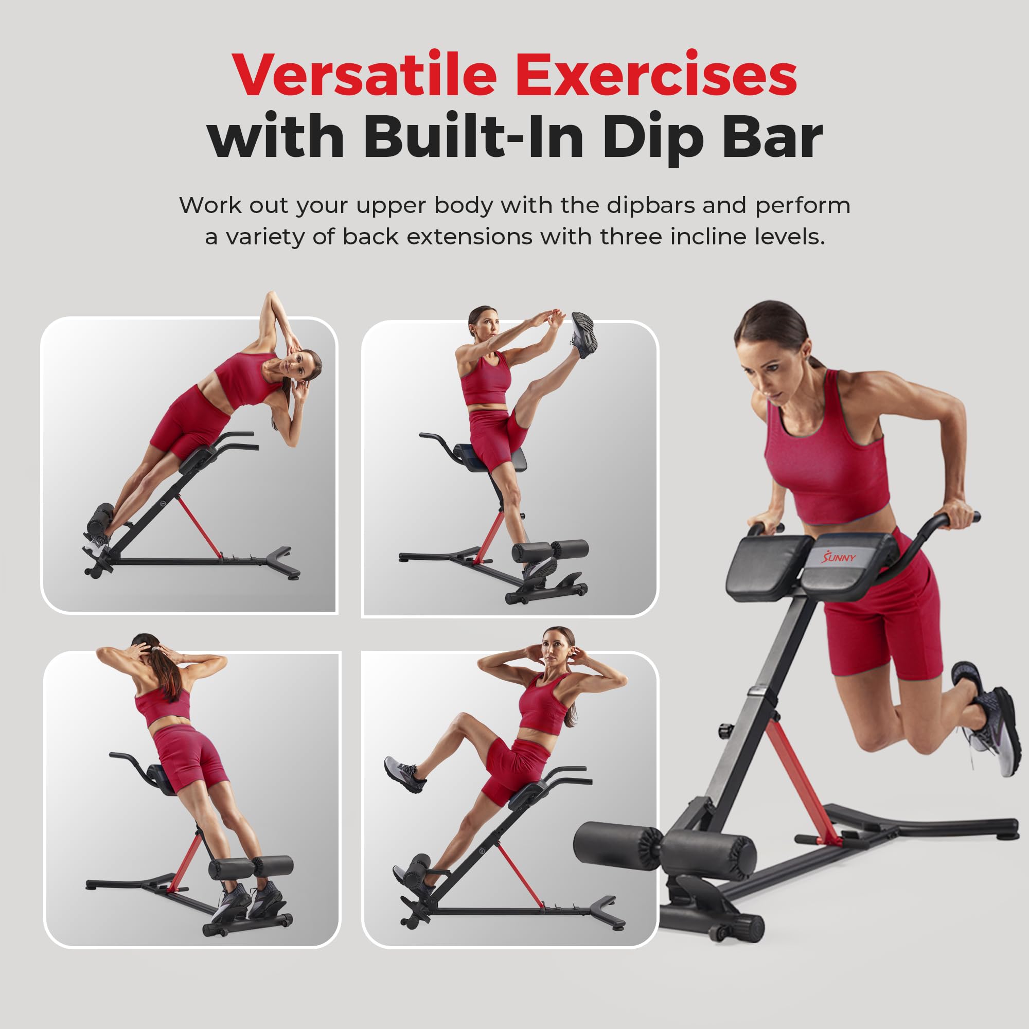Sunny Health & Fitness Multi-Function Roman Chair Bench with Dip Station 🍁 All In One Marketplace Canada