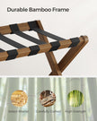 SONGMICS Luggage Rack, Bamboo Luggage Rack for Guest Room, Folding Suitcase Stand, for Hotel, Bedroom, Heavy-Duty, Holds up to 131 lb, Walnut Brown URLR007D01 🍁 All In One Marketplace Canada