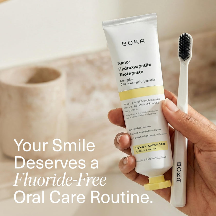 Boka Fluoride Free Toothpaste, Nano Hydroxyapatite Toothpaste, Appropriate for Sensitive Teeth - for Adult Oral Care - Lemon Lavender Flavor, 4 Fl Oz (113g) 1Pk 🍁 All In One Marketplace Canada