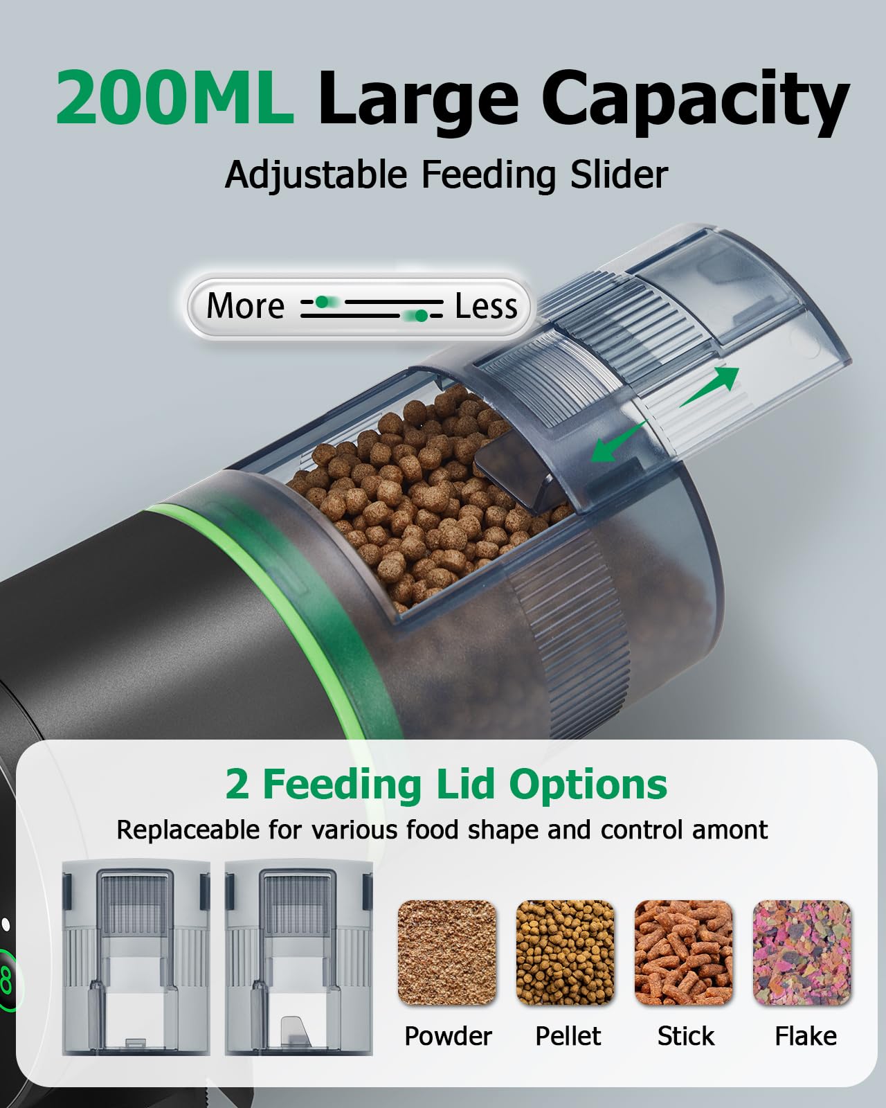 Papettly Automatic Fish Feeder for Aquarium - Battery Operated Auto Fish Food Dispenser for Fish Tank, 200ml Auto Timer Aquarium Tank Turtle Feeder, with 2 AAA Batteries and Fish Feeder Ring 🍁 All In One Marketplace Canada