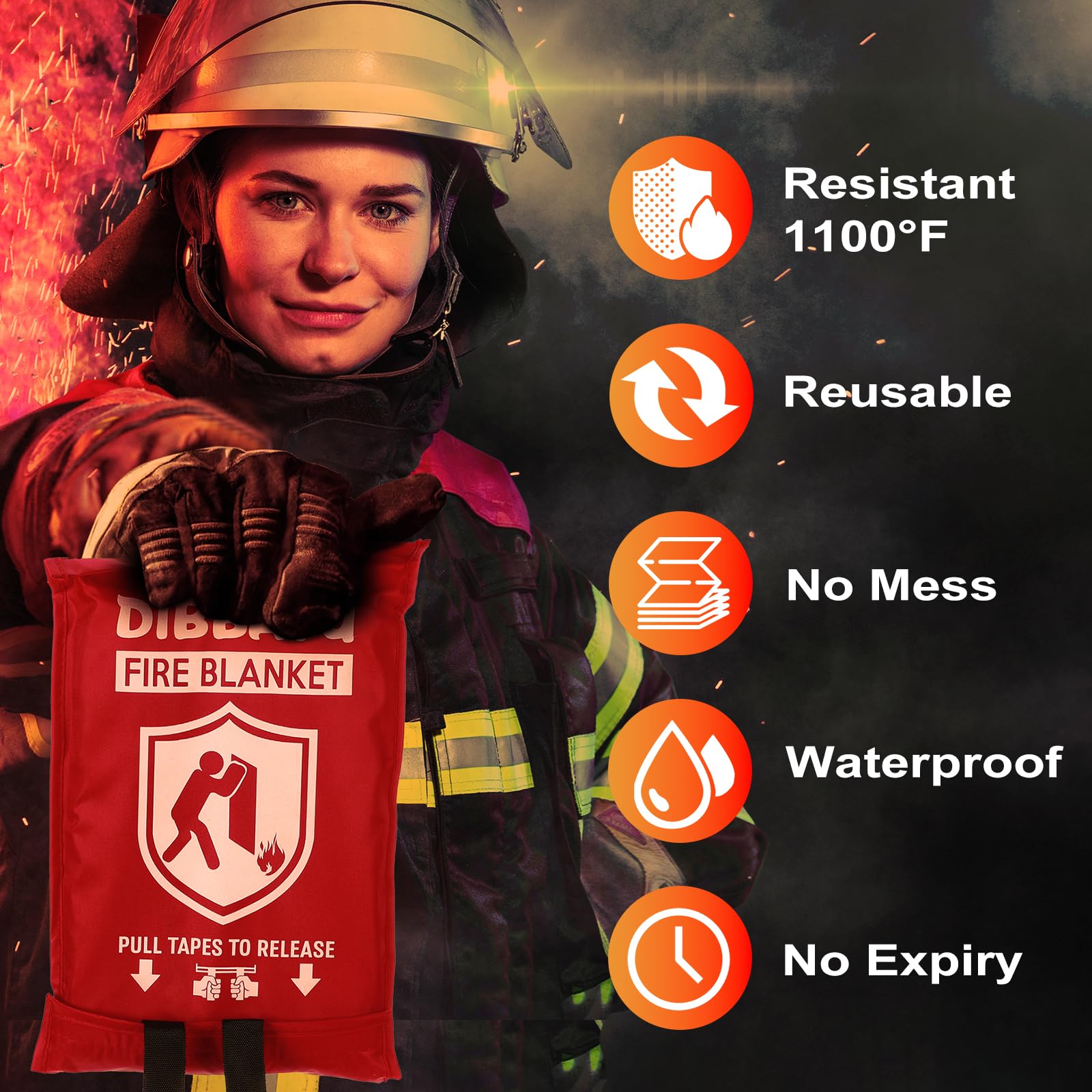 Fire Blanket for Home and Kitchen,Emergency for Small Fire,Reused,Easy Use 🍁 All In One Marketplace Canada