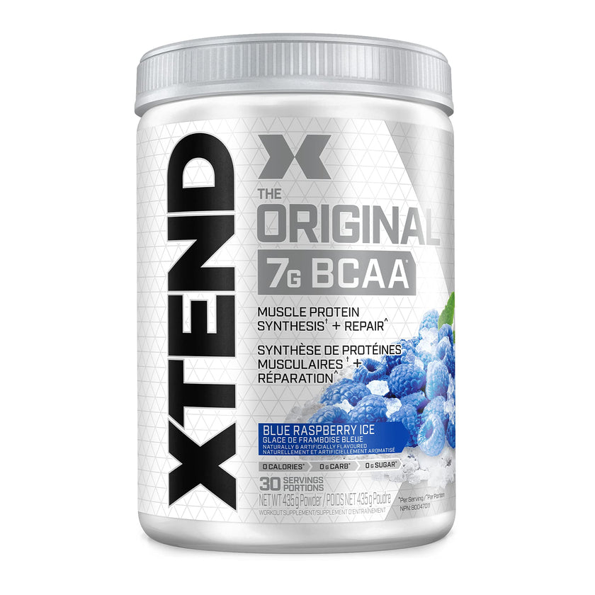 Scivation XTEND Original BCAA Powder | Sugar Free Post Workout Muscle Recovery Drink with Amino Acids | 7g BCAAs for Men & Women | 30 Servings, Blue Raspberry Ice 🍁 All In One Marketplace Canada