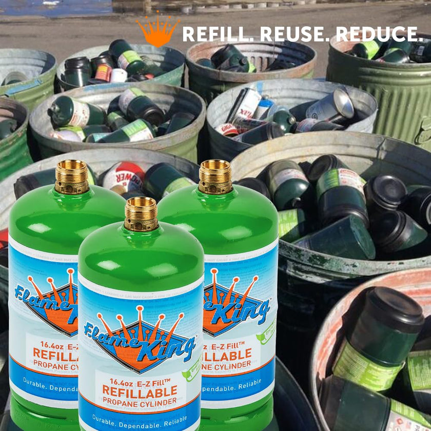 Flame King Refillable 1LB Empty Propane Cylinder Tank - Reusable - Safe and Legal Refill Option - DOT Compliant-16.4 oz (2-Pack), Green (YSN164-2) 🍁 All In One Marketplace Canada