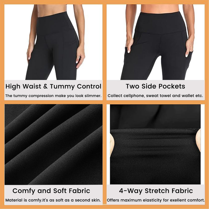 Gayhay Leggings with Pockets for Women - High Waisted Tummy Control Soft Compression Yoga Pants for Workout Running Gym 🍁 All In One Marketplace Canada