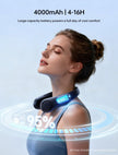 JISULIFE Portable Neck Fan, Hands Free Bladeless Fan, 4000 mAh Battery Operated Wearable Personal Fan, Leafless, Rechargeable, Headphone Design,5 Speeds Gifts for Women Men- Dark Blue 🍁 All In One Marketplace Canada