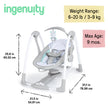 Ingenuity ConvertMe 2-in-1 Compact Portable Automatic Baby Swing & Infant Seat, Battery-Powered Vibrations, Nature Sounds, 0-9 Months 6-20 lbs (Raylan) 🍁 All In One Marketplace Canada
