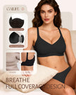 Gailife Womens Jelly Bra for Women Wireless Bras Seamless No Underwire Supportive Full Coverage T-Shirt Bra -New-Black-M 🍁 All In One Marketplace Canada