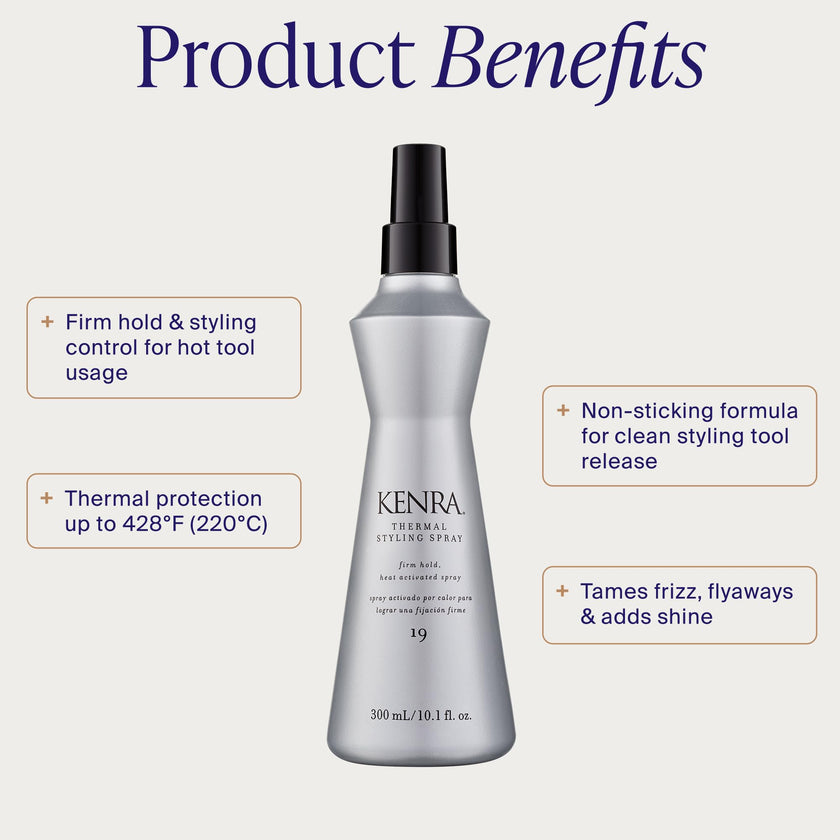 Kenra Thermal Styling Spray 19 | Heat Protectant Spray for Blow Drying & Flat Iron Use | Flexible Hold | 300 mL 🍁 All In One Marketplace Canada