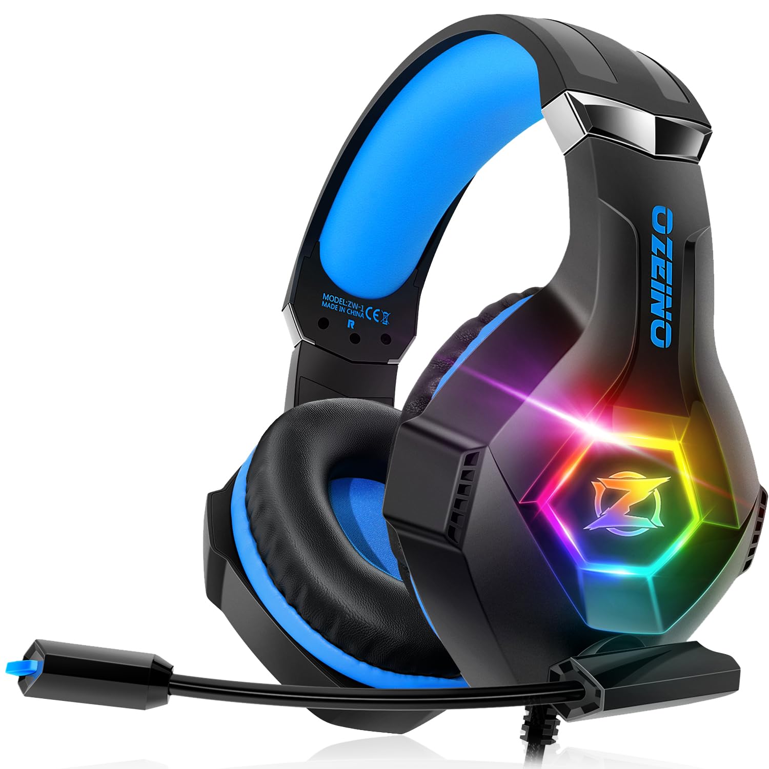 Ozeino Gaming Headset for Ps5 Ps4 PC, Over Ear Gaming Headphones with Noise Cancelling Microphone RGB Light, Deep Bass Stereo Sound Headset for Xbox Series X/S, Switch, Laptop, Mac, Phone 🍁 All In One Marketplace Canada