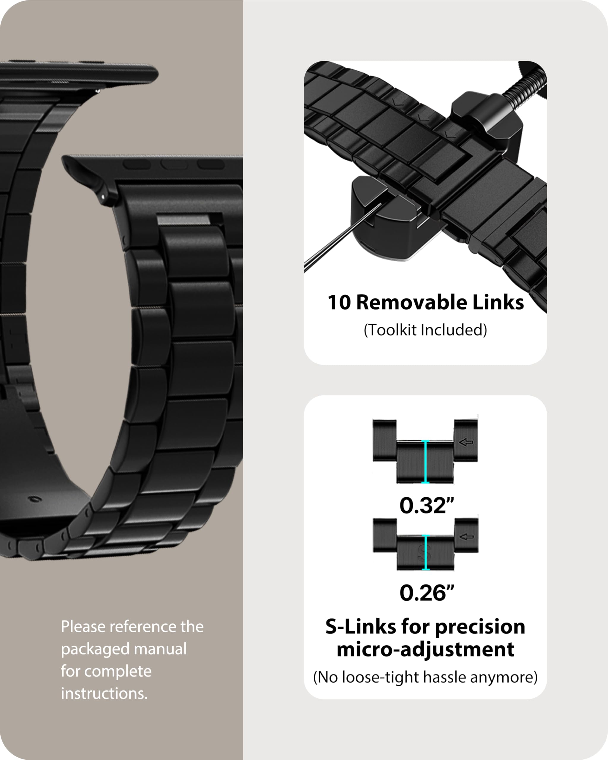 Fullmosa Compatible with Apple Watch Band 45mm 44mm 42mm 46mm 49mm 41mm 40mm 38mm, Stainless Steel Band with Case for iwatch Ultra Series11 10 9 8 7 6 5 4 3 2 1 & SE3/2/1,42mm 44mm 45mm Black 🍁 All In One Marketplace Canada