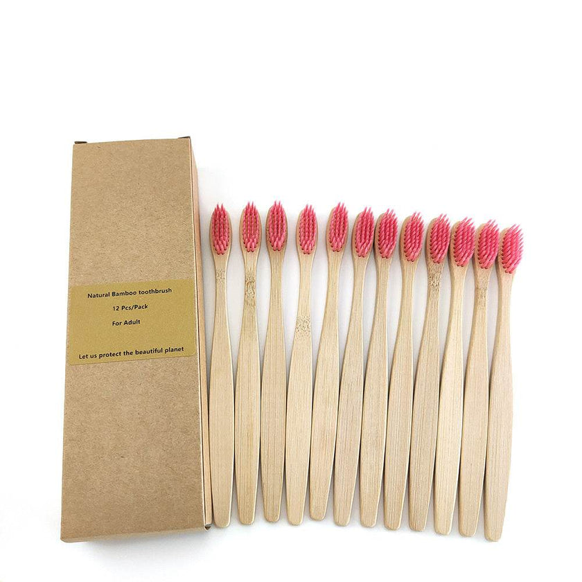 Eco friendly 12 Bamboo toothbrushes