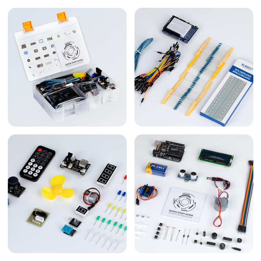 ELEGOO UNO R3 Super Starter Kit Compatible for Arduino- 60+ Components, 24-Lesson Tutorial, STEM Education Kit for Beginners Ages 10+ (Incl. Power Supply & 9V Battery) 🍁 All In One Marketplace Canada