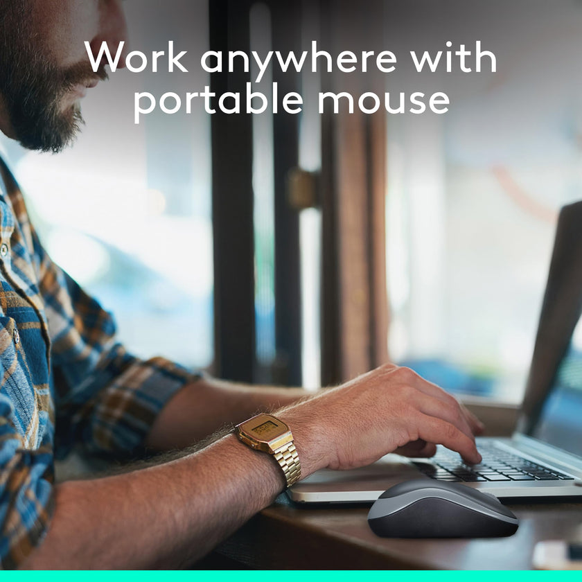 Logitech M185 Wireless Mouse, 2.4GHz with USB Mini Receiver, 12-Month Battery Life, 1000 DPI Optical Tracking, Ambidextrous, Compatible with PC, Mac, Laptop - Swift Grey 🍁 All In One Marketplace Canada