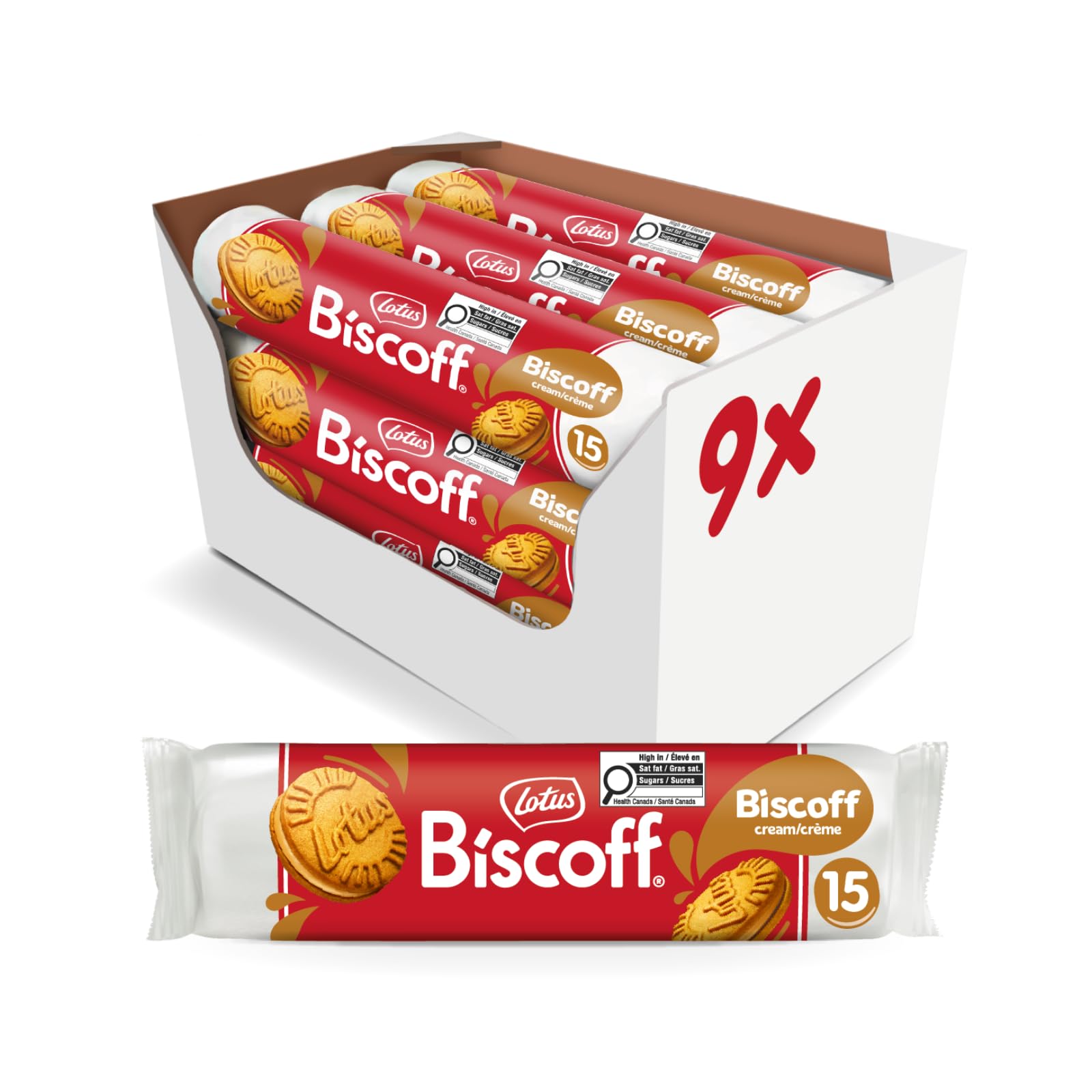 Lotus Biscoff Sandwich Cookies Biscoff Cream Filling | 9 x 150g (1.35Kg) 🍁 All In One Marketplace Canada