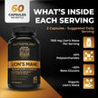 Nutratology® Organic Lion's Mane Mushroom Capasules - Nootropic Functional Mushroom Supplements Made With 40% Polysaccharides & >20% Beta-Glucan | Supports Memory, Cognition & Brain Health - 60 Count 🍁 All In One Marketplace Canada