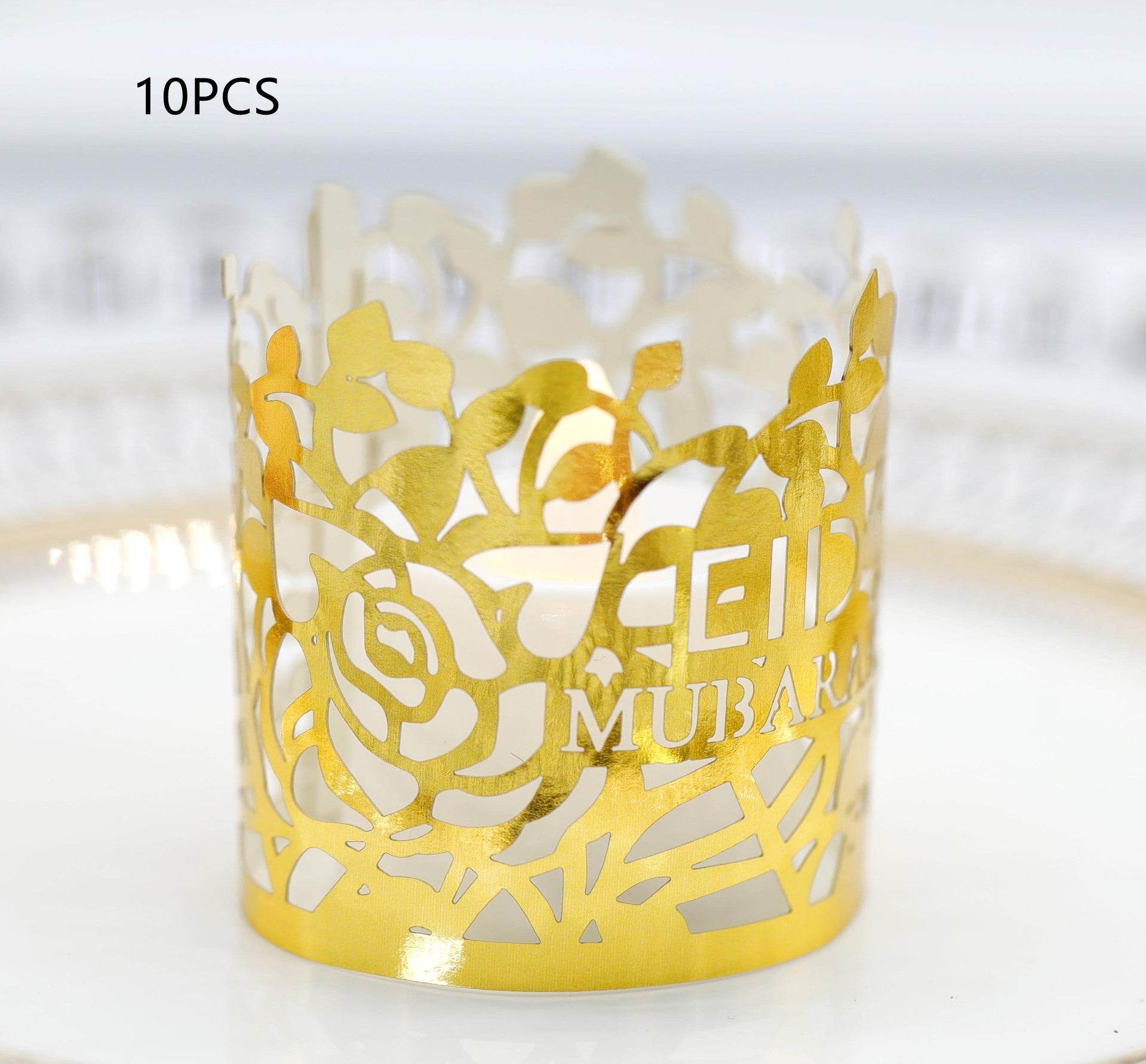 MOQ200 Ramadan Electronic Candle Lampshade Laser Cutout