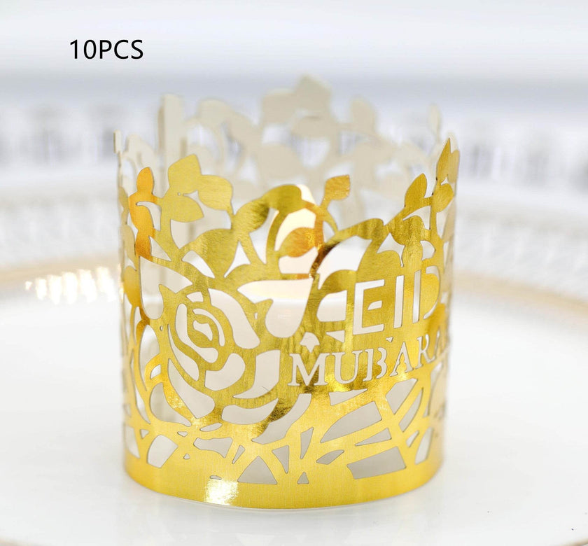 MOQ200 Ramadan Electronic Candle Lampshade Laser Cutout