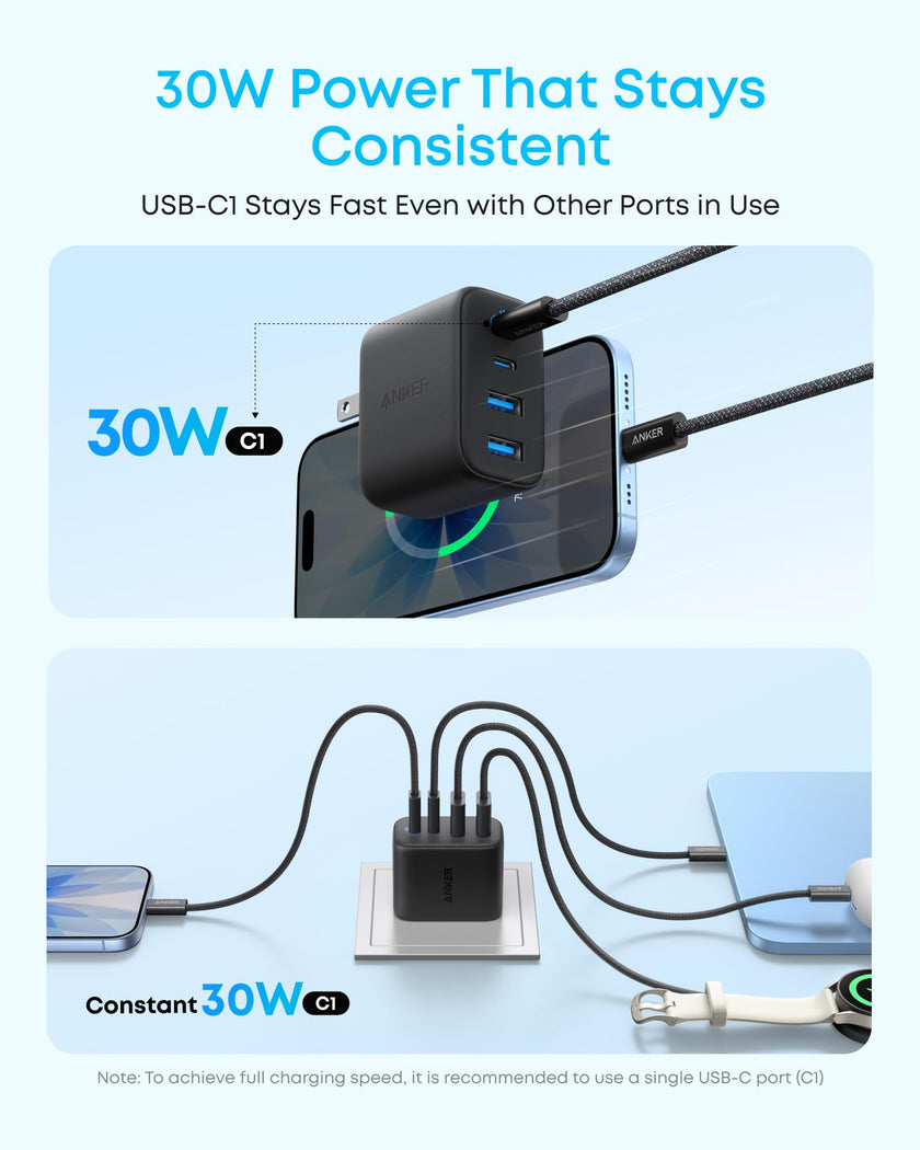 Anker Zolo USB C Charger Block, 2-Pack 4-Port Wall Adapter with 50W Max Output, 2 USB-C and 2 USB-A, Compact and Stable Design, for iPhone 17/16 Series, MacBook, iPad, Pixel, Galaxy, and More (Black) 🍁 All In One Marketplace Canada
