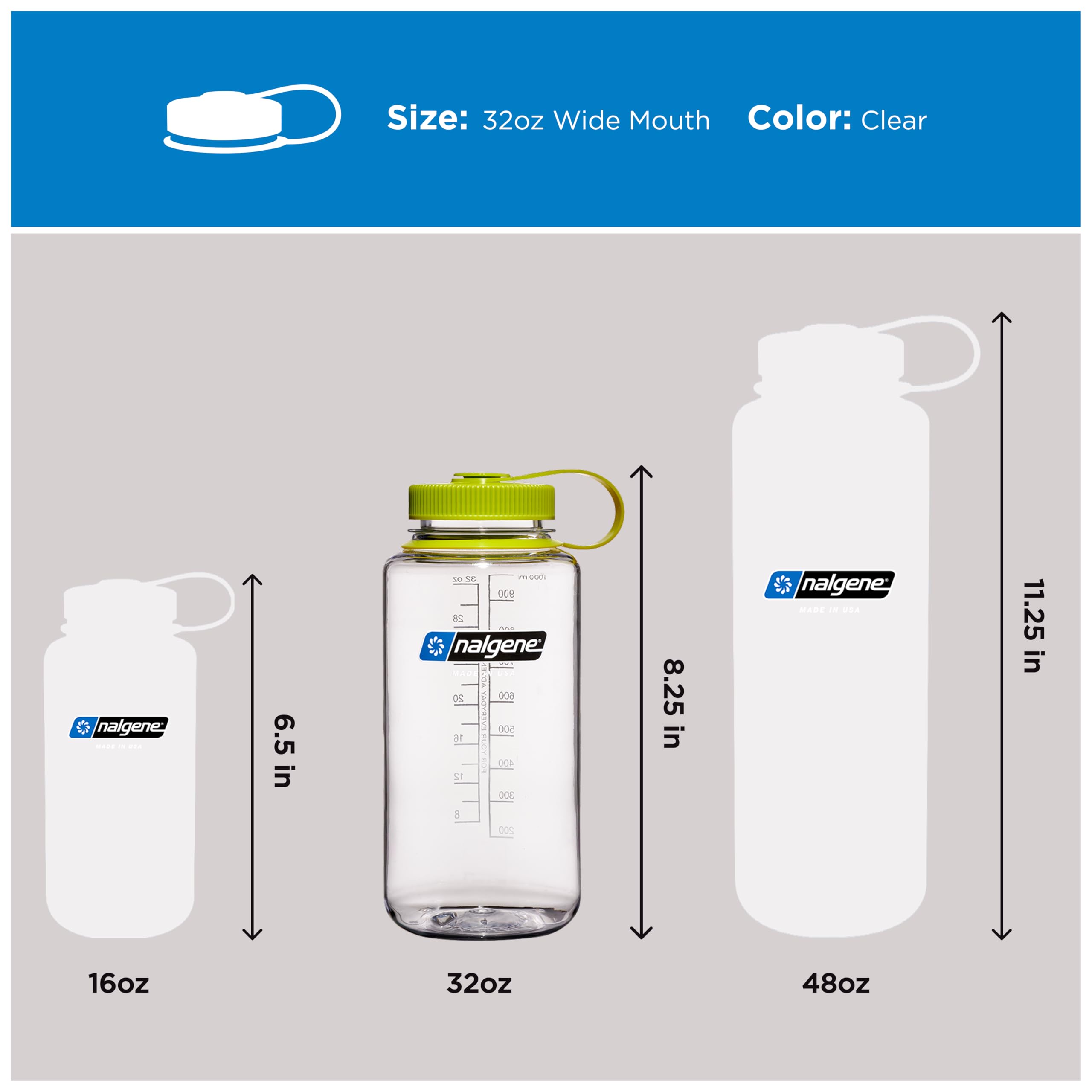 Nalgene 32 oz Wide Mouth Water Bottle, Clear 🍁 All In One Marketplace Canada