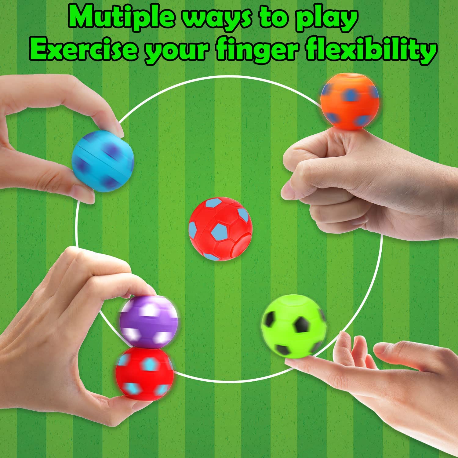 40 Pcs Mini Soccer Fidget Toy, Mini Spinner Balls Bulk Party Favor Toys for Kids 4-8, Goodie Bag Stuffers Sensory Classroom Class Treasure Carnival Bulk for Boys Girls Toddler 3 4 5 6 7 8 Years Old 🍁 All In One Marketplace Canada