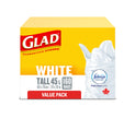 Glad White Garbage Bags - Tall 45 Litres - Febreze Fresh Clean Scent, 160 Trash Bags, Value Pack, Made in Canada of Global Components 🍁 All In One Marketplace Canada