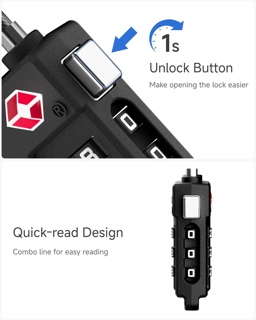 LUGGEX Luggage Lock, TSA Locks for Luggage, Suitcases Locks TSA Approved 🍁 All In One Marketplace Canada