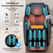 Mega Sale-Costway-4D SL-Track Full Body Massage Chair w/ Zero-Gravity Design, Heated Shawl, Neck & Back & Feet Heater, Calf & Foot Rollers,Magic Calf Rollers, Voice Control, Yoga Stretching, Smart Body Scanning, Touch Screen, Blue-tooth Speaker