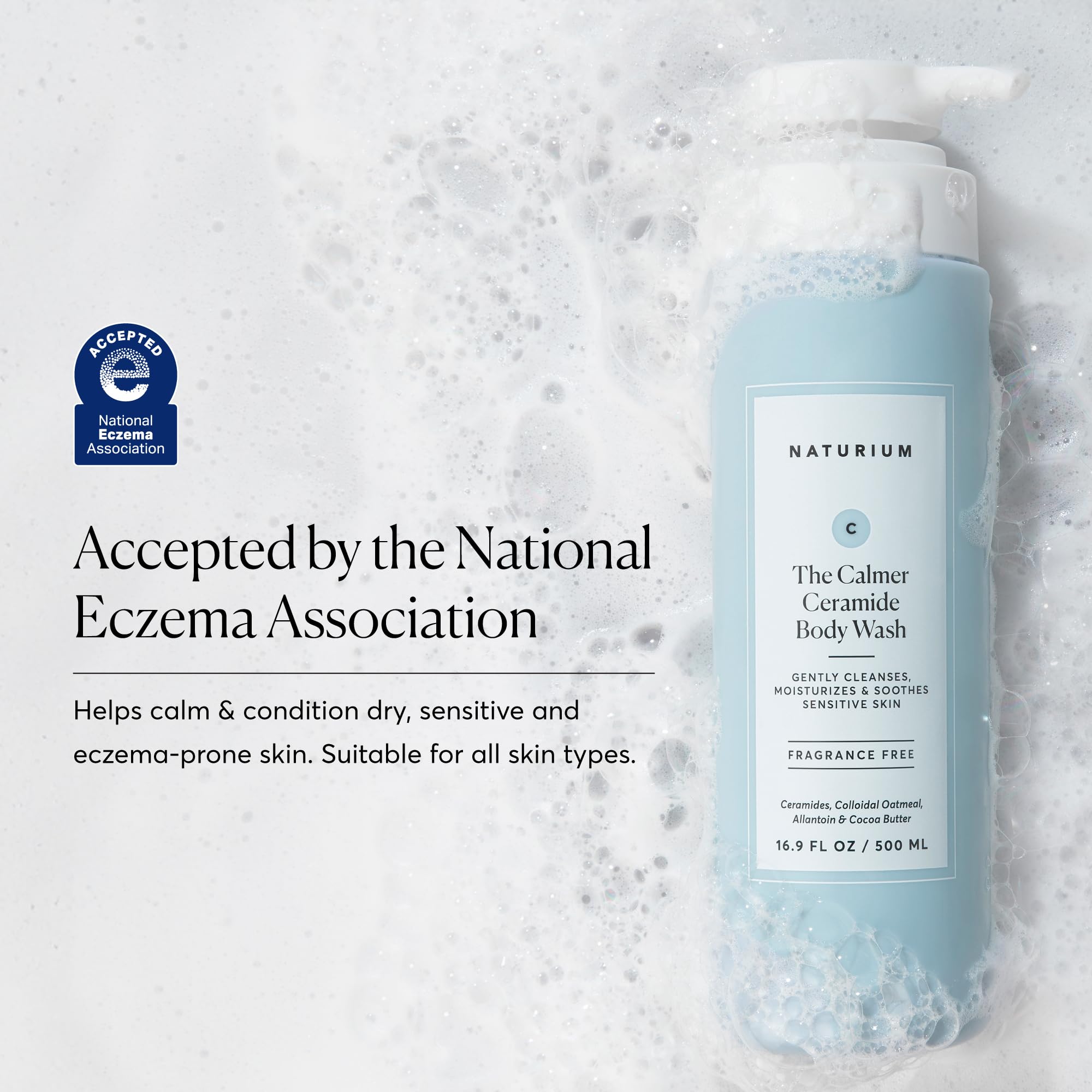 Naturium The Calmer Ceramide Body Wash, Fragrance-Free, Cleansing & Moisturising for Dry, Sensitive Skin, Dermatologist-Tested, Paraben & Cruelty-Free, 500 mL / 16.9 fl oz 🍁 All In One Marketplace Canada