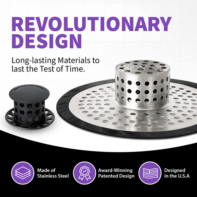 ShowerShroom SHSULT755 Ultra Revolutionary Shower Hair Catcher Drain Protector, Stainless 🍁 All In One Marketplace Canada