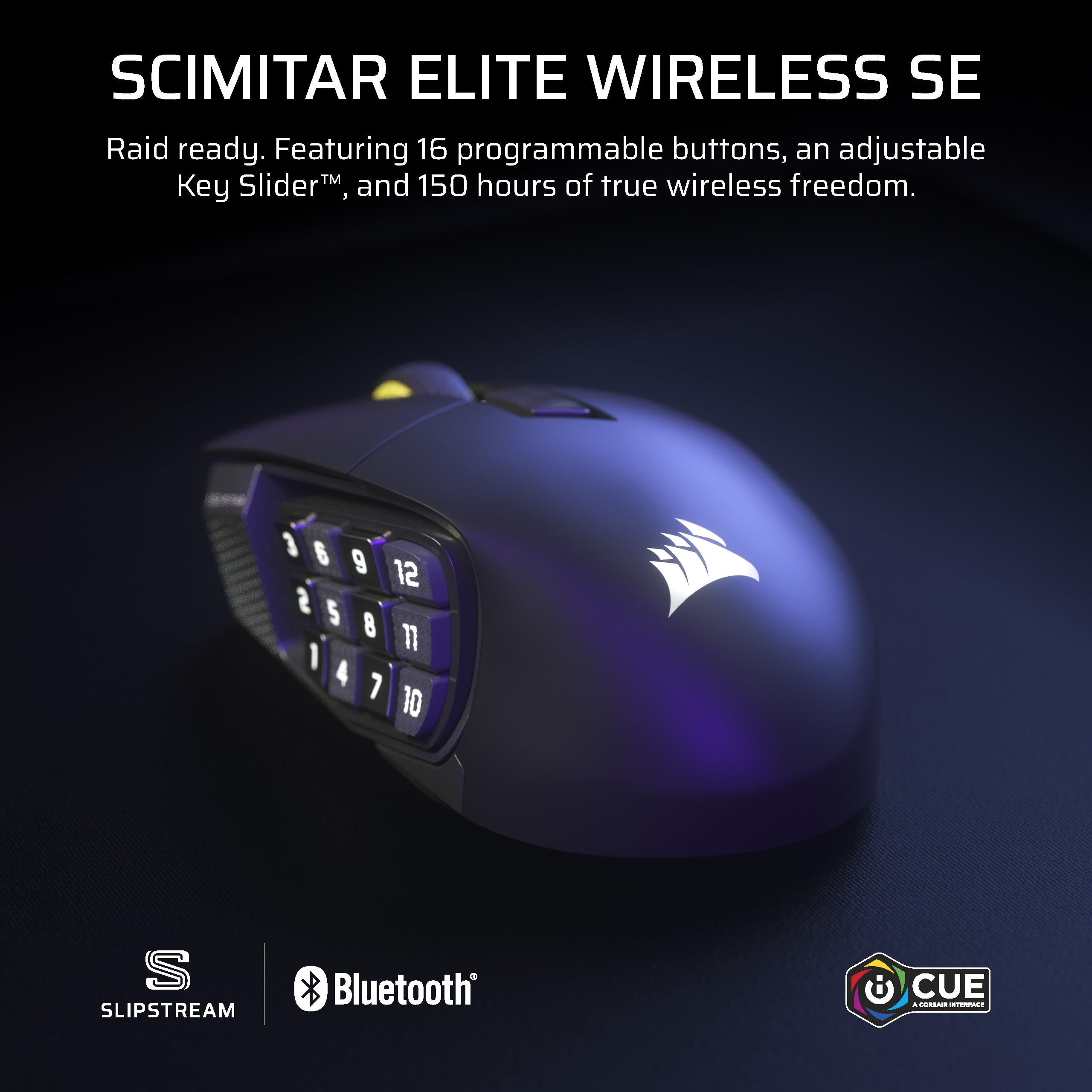 CORSAIR Scimitar Elite Wireless SE MMO PC Gaming Mouse – 33,000 DPI, 16 Programmable Buttons, Key Slider, Elgato Virtual Stream Deck, 1,000Hz Polling, Up to 150-Hour Battery – Gunmetal 🍁 All In One Marketplace Canada