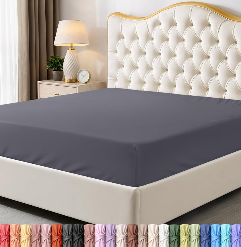 Utopia Bedding Queen Fitted Sheet - Bottom Sheet - Deep Pocket - Soft Microfiber -Shrinkage and Fade Resistant-Easy Care -1 Fitted Sheet Only (Grey) 🍁 All In One Marketplace Canada