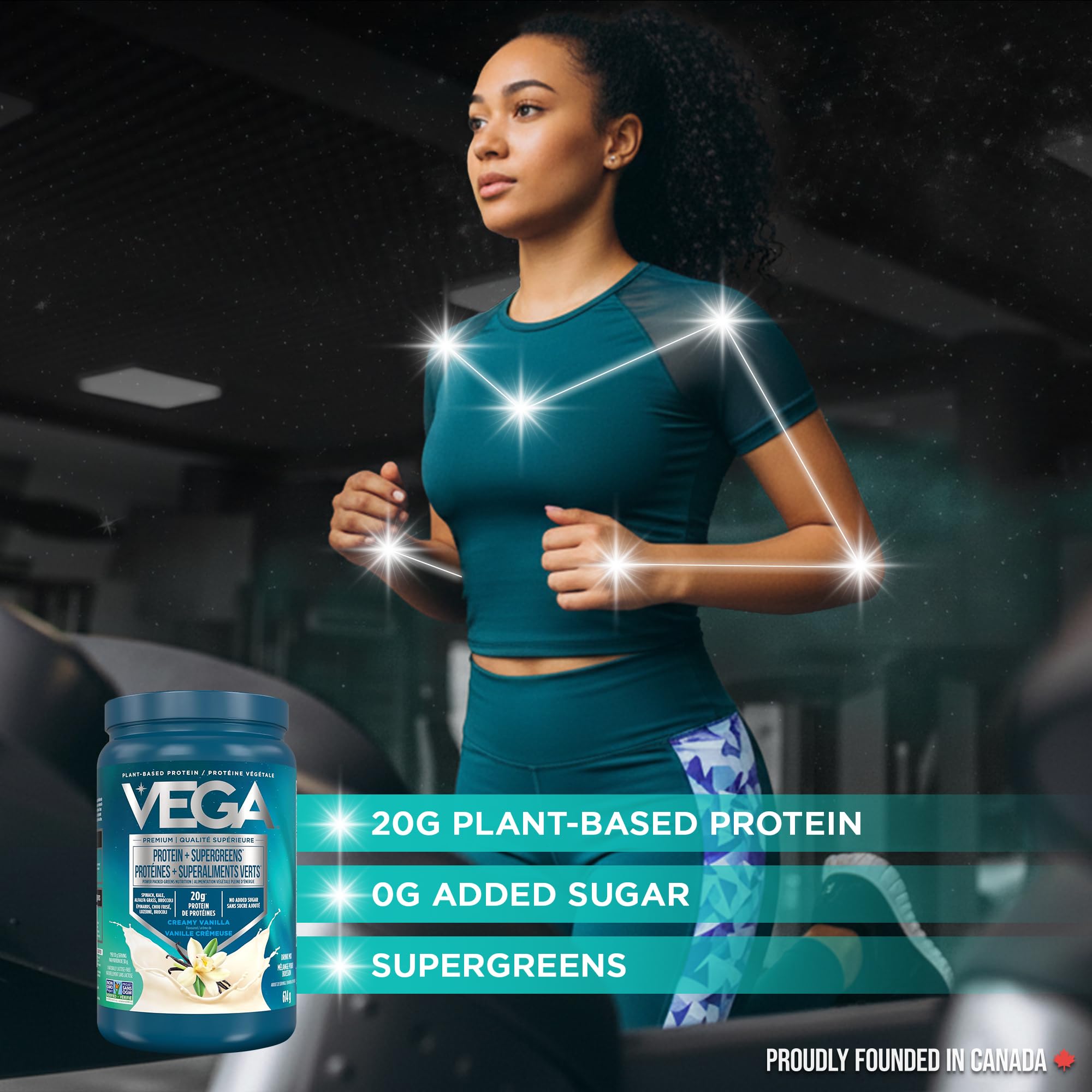 Vega Protein + Supergreens Vegan Plant Based Protein Powder – 20g Organic Pea Protein, Dairy-free, Healthy Breakfast Shake – Vanilla, 21 Servings, 614 grams (Pack of 1) 🍁 All In One Marketplace Canada