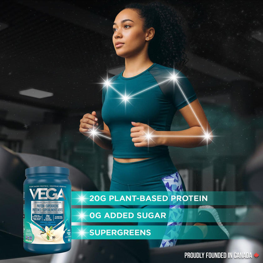 Vega Protein + Supergreens Vegan Plant Based Protein Powder – 20g Organic Pea Protein, Dairy-free, Healthy Breakfast Shake – Vanilla, 21 Servings, 614 grams (Pack of 1) 🍁 All In One Marketplace Canada