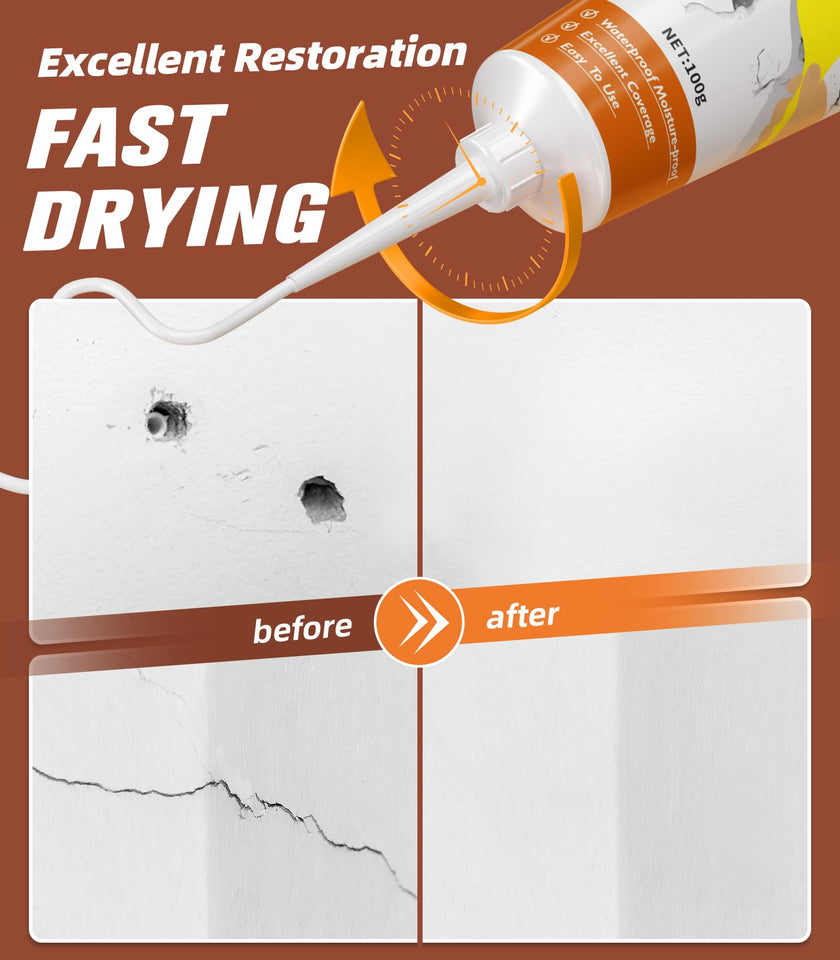 Drywall Repair Kit, Spackle, Wall Hole Filler, 2 Pack Spackling with Putty Knife, Patch, Sandpaper, Small Wall Hole Repair Project for Walls, Plasterboard, Ceilings, Apartments Indoor Outdoor 🍁 All In One Marketplace Canada