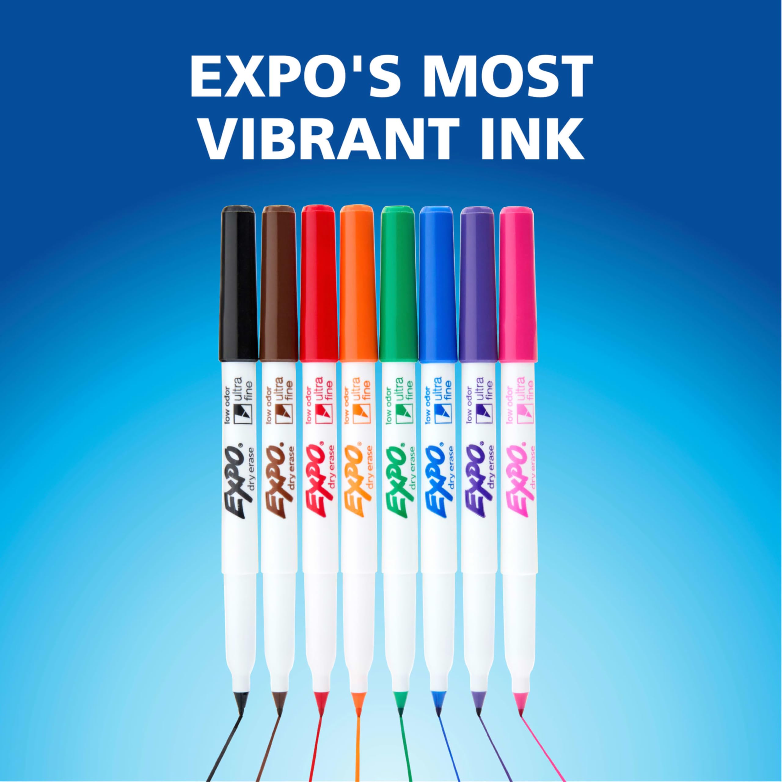 EXPO Dry Erase Markers, Low Odour Ink, Assorted Colours, Ultra Fine Tip, 8 Count 🍁 All In One Marketplace Canada