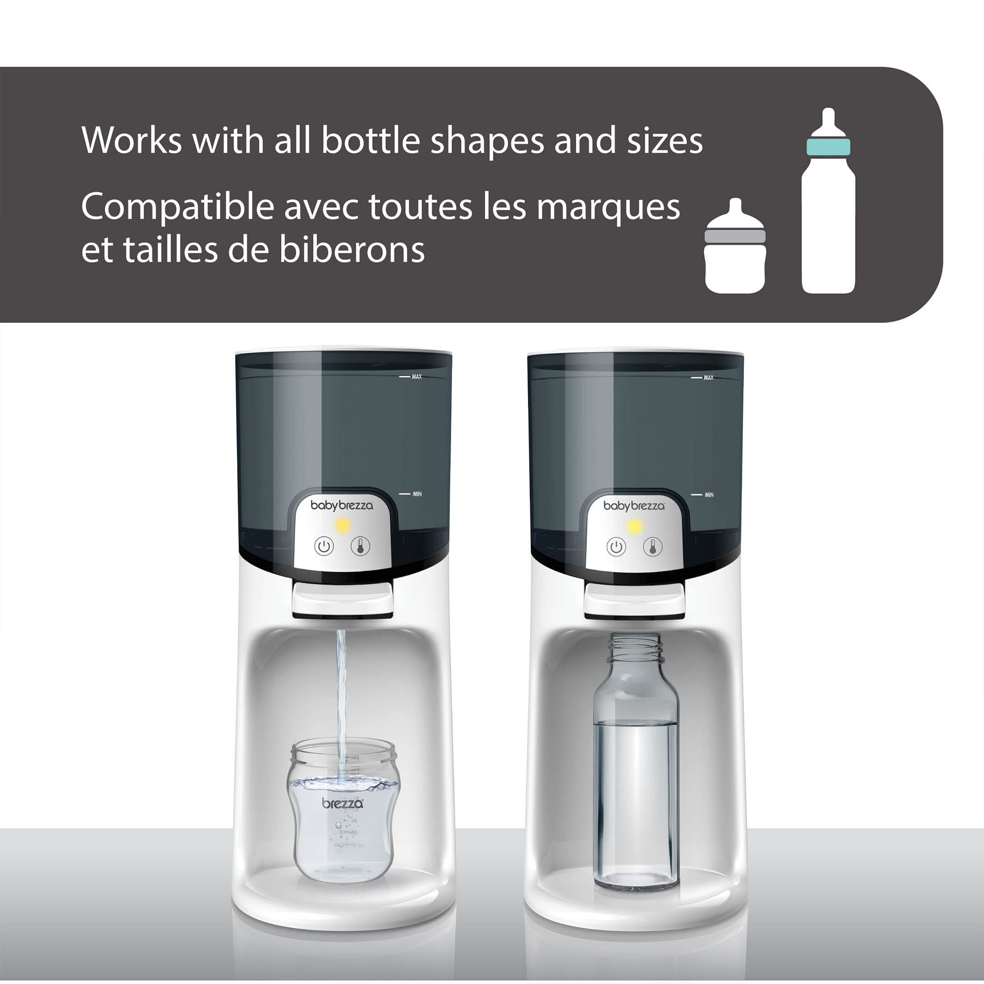 Baby Brezza Instant Warmer - Instantly Dispense Warm Water at Perfect Baby Bottle Temperature - Traditional Baby Bottle Warmer Replacement - Fast Baby Formula Bottles 24/7-3 Temperatures 🍁 All In One Marketplace Canada