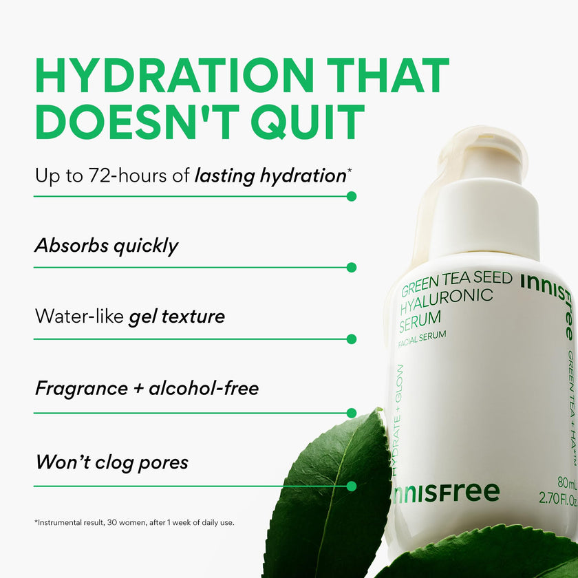 innisfree Green Tea Seed Hydrating Serum with Hyaluronic Acid & Niacinamide, Korean Face Serum for Glow 🍁 All In One Marketplace Canada