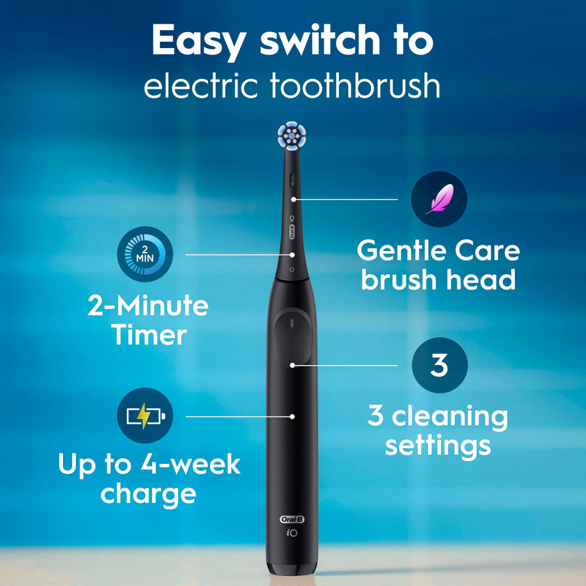 Oral-B iO2 Electric Toothbrush, for an Easy Switch to Electric, Night Black, Rechargeable Electric Toothbrushes, iO Series 2 Limited with 1 Power Toothbrush, 1 Brush Head, and 1 Travel Case 🍁 All In One Marketplace Canada
