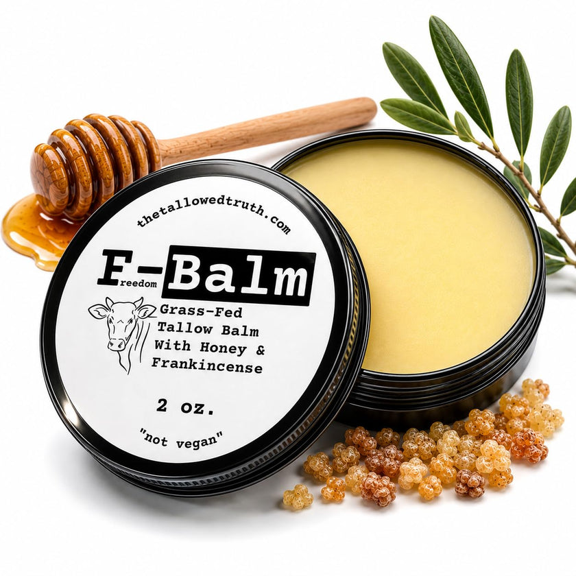The Tallowed Truth F-Balm - All-In-One Premium Tallow Balm for Face & Body – Grass-Fed, Grass-Finished with Soft Sweet Scent of Honey & Frankincense – 5 Ingredients Only – Made in Canada - 2 oz 🍁 All In One Marketplace Canada