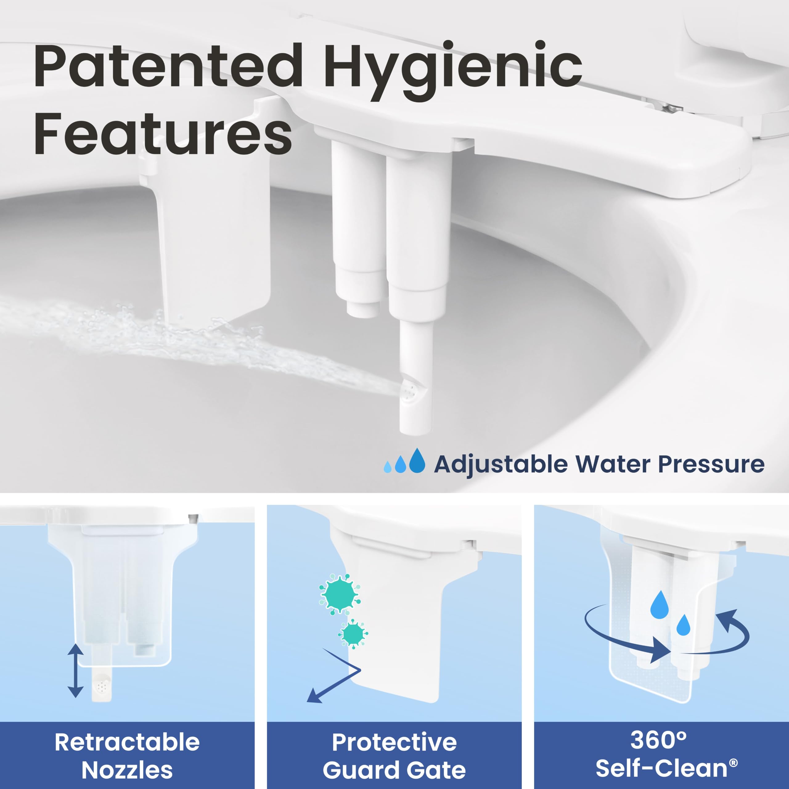 LUXE Bidet NEO 185 Plus - Patented Bidet Attachment for Toilet, Chrome 🍁 All In One Marketplace Canada