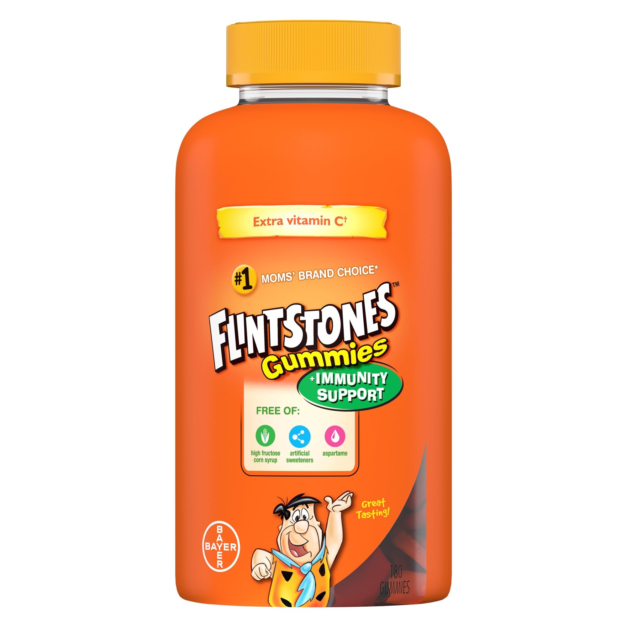 FLINTSTONES Kids Multivitamin Gummies Plus Immunity Support- Multivitamins for Kids, Kids Gummy With Zinc and Extra Vitamin C‡, Free of Artificial Sweeteners, Free of Aspartame, Free of Synthetic FD&C Dyes, 180 Gummies 🍁 All In One Marketplace Canada