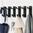 Self Adhesive Hooks for Hanging, Waterproof Towel Hook for Bathroom, Black Wall Hanger for Shower, Coat, Door, Robe, Sticky and Heavy Duty, 6-Pack 🍁 All In One Marketplace Canada