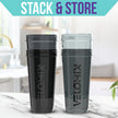VELOMIX -4 PACK- 28 oz Protein Shaker Bottle for Protein Mixes - 4x Wire Whisk | Leak Proof Shaker Cups for Protein Shakes | Protein Shaker Bottle Pack | Protein Shake Cup(Silver Mix) 🍁 All In One Marketplace Canada