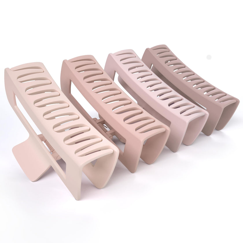 FRAMAR Hair Claw Clips for Thick Hair – Large Claw Clip for Thick Hair, Hair Clips for Girls, Large Hair Clips for Thick Hair, Big Hair Clips for Women, Pince a Cheveux, Pink Hair Clip – 4 Pack (Blush - Rectangle) 🍁 All In One Marketplace Canada